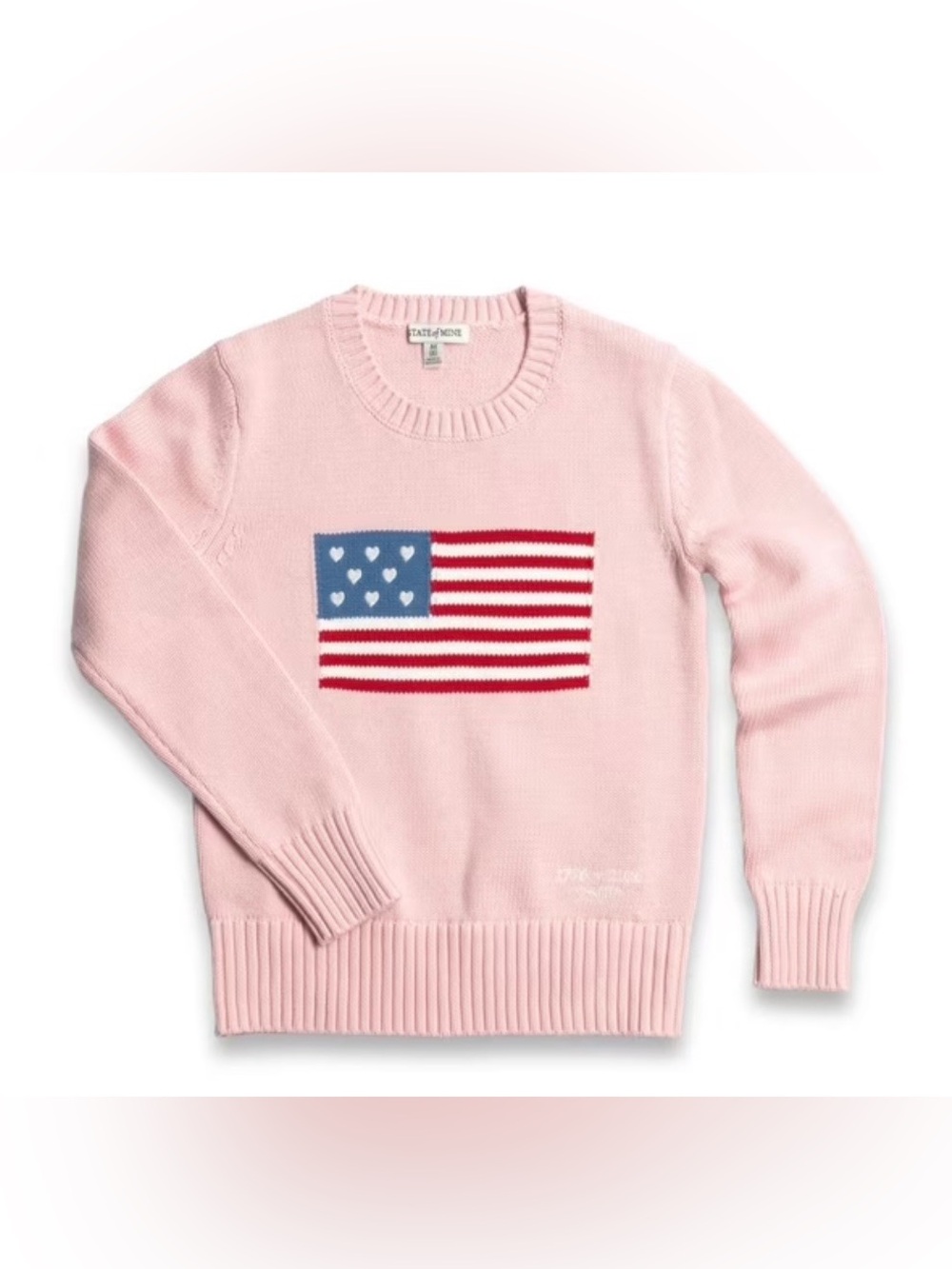 State of Mine 1776-2026 250th Anniversary Pink American Flag Sweater Girls M 8